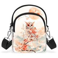 Owl Small Crossbody Bag for Women Cell Phone Purse with Adjustable Strap Shoulder Purse Travel Walle