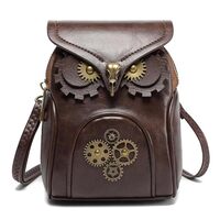 Vintage Steampunk Owl Crossbody Bag Renaissance Gothic Style Small Sling Handbags Creative Leather P