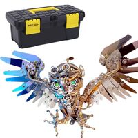 Domiuie 3D Metal Puzzle Kits, 700+PCS DIY Steampunk Nocturnal Owl Model, Ornament Toy for Teens and 