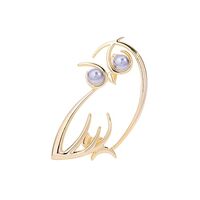 Kokoma Hollow Owl Brooch Pin with Pearl Eye for Women Fashion Animal Lapel Pins Scarf Clip Badge for
