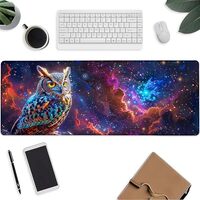 Mouse Pad，Astral Owl Gaming Keyboard Mat，Animal Laptop Computer Protector with Non-Slip Rubber B