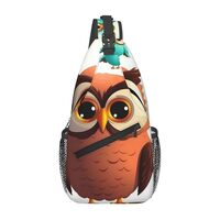 DWVTSLH Cross Chest Bag for Men Women Crossbody Backpack cartoon owl Sling Bag Travel Hiking Daypack
