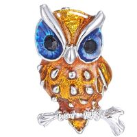 Fashion Delicate Owl Brooches Trendy Alloy Cute Bird Brooch Badge Enamel Pin Women Men Gifts Coat Ac