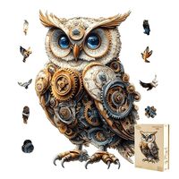 Wooden Puzzles for Adults - Mechanical Owl Puzzle, Unique Shape Wood Puzzles Adult, Wooden Jigsaw Pu