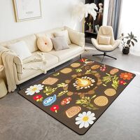 Erosebridal Campfire Area Rug 6'6" x 4'11" Woodland Stump Living Room Rugs Carto