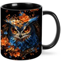 Yrebyou Owl Coffee Mug Ceramic Tea Cup 11oz Novelty Mugs with Handle Presents for Office Work Home
