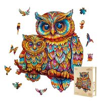 Wooden Puzzles for Adults - Owl Family Unique Shape Wooden Jigsaw Puzzle, Wood Puzzles Adult, Gifts 