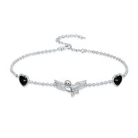 ZPMMPZ Owl Bracelet Sterling Silver Owl Bird Bracelet Onyx Jewelry Birthday Gifts for Women