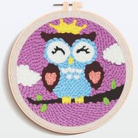 Punch Needle Kits for Adults Beginner, Owl Punch Needle Embroidery with Hoop Instruction, Great Gift