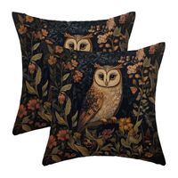 Sorktse Abstract Vintage Floral Pillow Covers 18x18 Inch Owl Throw Pillow Covers Set of 2 Farmhouse 