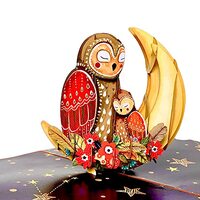 SOUL POP UP - Owl Mothers Day Card for Mom, 6x8 Inch Pop Up Mothers Day Card for Wife, Daugther, Sis