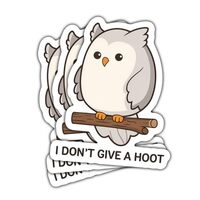 3Pcs I Don't Give a Hoot Sticker Funny Hilarious Cute Expressive Owl I Dont Give A Hoot Owl Sti