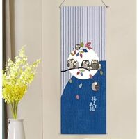 Japanese Tapestry Wall Art Scroll - Feng Shui & Lucky Symbols | W15.7xH47.2", Extra Long Ve