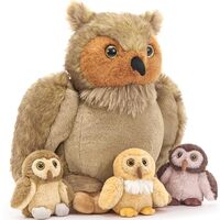 Tezituor 4-in-1 Owl Stuffed Animals Set, 20 Inch Large Mommy Stuffed Owl Plush with 3 Babies Toy, So