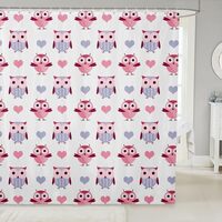 jejeloiu Cute Owl Shower Curtain for Bathroom Decor 72"x72" Cartoon Animal Pattern Bath Cu