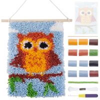 FREEBLOSS Latch Hook Rug Kit Owl Pattern Latch Hook Tapestry Kit for Adults Beginners Yarn Rug Hooki