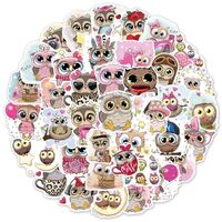 50 PCS Owl Stickers, Waterproof Stickers for Kids, Owl Wall Stickers, Smart Smart Cute Animals, Viny
