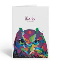Stonehouse Collection | Artistic Owl Note Cards | Colorful Wildlife Greeting Cards | 10 Card in a Pa