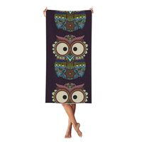 Xiso Ver Boho Owl Print Microfiber Bath Towel Luxury Bath Sheet 27.5" x 55" Highly Absorbe