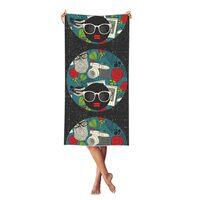 Xiso Ver Black Head Woman with Owl Hair Print Microfiber Bath Towel Luxury Bath Sheet 27.5" x 5