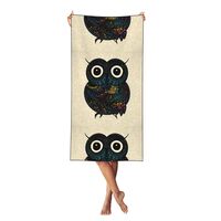 Xiso Ver Owl with Mandala Print Microfiber Bath Towel Luxury Bath Sheet 27.5" x 55" Highly