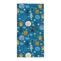 Xiso Ver Cute Colorful Owls and Trees Print Hand Towels for Bathroom Microfiber Highly Absorbent Tow