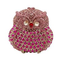 XNSYMJD Owl Rhinestone Clutch for Women Mini Crystal Evening Bag Women Wedding Purse Animal Clutch P