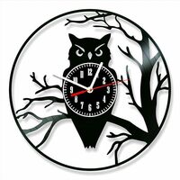 LONG DOORS Owl Wall Clock – 12 Inch Night Forest Decor, for Bird Enthusiasts