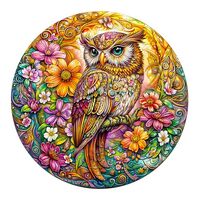 AEEKDOOK Wooden Puzzles for Adults - Color Owl Wood Puzzles Adult - Unique Animal Shape Wooden Jigsa