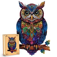 Wooden Puzzles for Adults, Unique Shaped Animal Jigsaw Puzzles, Owl Wood Puzzles Adult, Birthday Gif