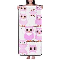 ZXGDPP Cute owl Coral Fleece Bath Towel, Soft, Fluffy, Highly Absorbent Bath Towel Travel Towel