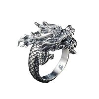 LAIHUARYWA Thai Silver Owl Ring Gothic Retro Adjustable Rings For Men Women Punky Style Expandable F