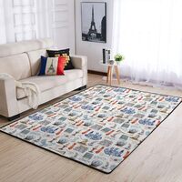 Watercolor Magics Nursery Area Rugs for Baby Girl Boy Owl Wizard Witch Hat Letter Book Kids Floor Ma