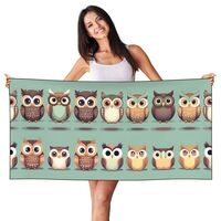 YANYU Cartoon Owls Cute Print Swim Towels Cute Skin Beach Towel Oversized Quick Dry Towel for Adults