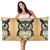HTTUP Cute Owl Print Quick Dry Beach Towel Lightweight Oversized for Adults for Travel and Pool Towe