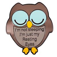 Leraverppy Enamel Pin,I'm Not Sleeping I'm Just My Resting Eyes Lapel Pin,Cute Owl Badge H