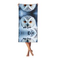 Hiioyt Snowy Owl Eyes Beach Towel, Quick Dry, Lightweight for Beach, Pool, Bathroom, Spa, Gym, Yoga