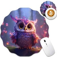Owl Mouse Pad, Lace-Shaped Gaming Mousepad, Mini Non-Slip Mousepad, Suitable for Home, Office Decor 