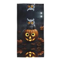 Halloween Owl Ghost Pumpkin 1 Luxurious Bath Sheet,Highly Absorbent and Quick Dry Stylish Bath Towel
