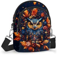 Owl Cell Phone Purse Small Crossbody Bags for Women Shoulder Strap Wallet Casual Travel with Adjusta