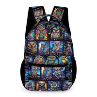 ZCJB-WSRY Owl Backpack for Kids Girls Boys School, 16 Inches Cute Owl Theme Bookbag, Adjustable, Lar