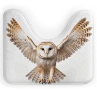 A Barn Owl Toilet Rugs U Shaped Washable Toilet Mats for Bathroom Non Slip Contour Bathroom Rug Soft