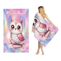 IWANGIFT Beach Towel for Girls Women, 30”x60” Quick Dry Sandproof Custom Owl Towel for K