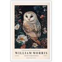 William Morris Owl Prints Bird Botanical Flower Posters Vintage Exhibition Animal Floral Canvas Larg