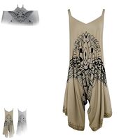 Owl Romper, Owl Romper with Pockets,Loose Sleeveless Stretchy Romper Dress(Brown)