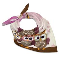 ZLFDSKGY Silk Like Head Scarf for Women Fashion Silk Feeling Scarves Owls Family Neck Scarf Satin Ba