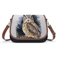 Owl Crossbody Bags for Women,PU Leather Tote Bag for Women,Shoulder Bag Purse for Work Shopping Trav