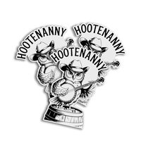Hootenanny Owl Playing Retro Western Artist Decal Sticker for Tumbler, Laptop, Phone, Hardhats, Car,