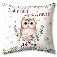 Hyturtle Personalized Owl Pillow with Insert - Cute Owl Gifts for Women Girls - Wild Animals Gifts f