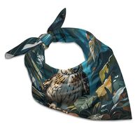 ZLFDSKGY Silk Like Head Scarf for Women Fashion Silk Feeling Scarves Owl Nocturnal Exotic Neck Scarf